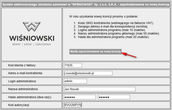 Wypełnianie formularza rejestracyjnego Wypełnianie formularza rejestracyjnego