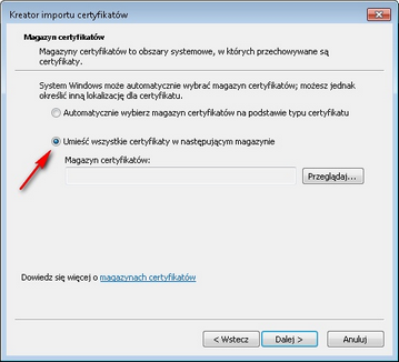 Krator importu certyfikatu