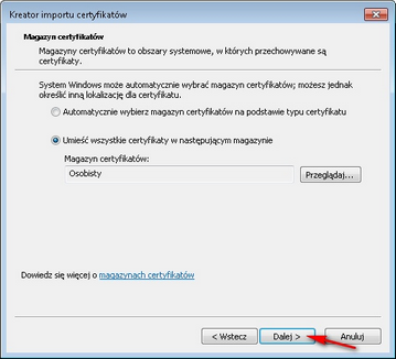 Krator importu certyfikatu