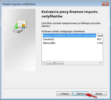 Krator importu certyfikatu