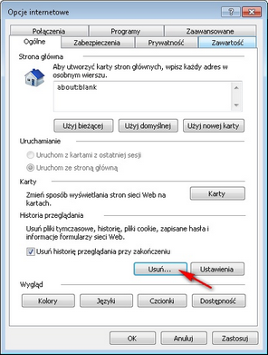 Przechowywanie plików cookie - Internet Explorer