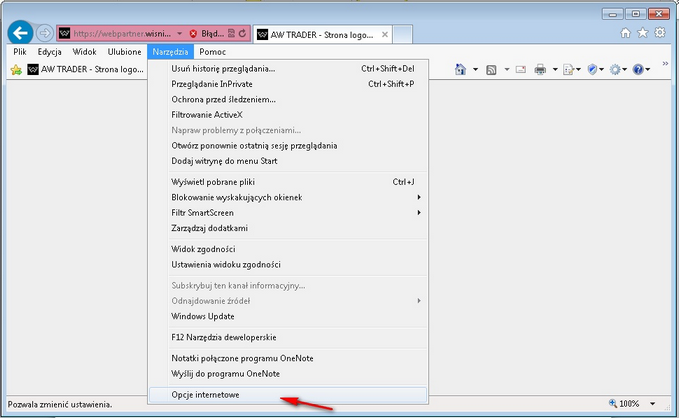 Opjce internetowe - Internet Explorer
