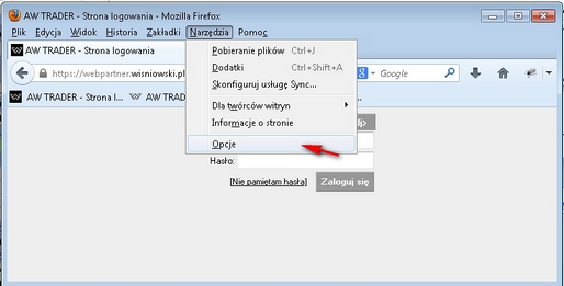 Przechowywanie plików cookie - Mozilla Firefox
